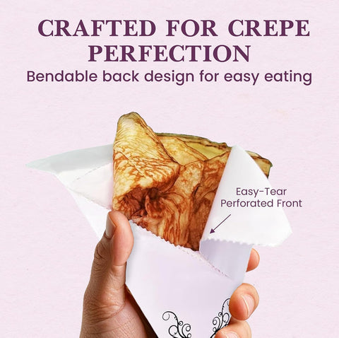 Friteshop Elegant Victorian French Crepe Holder, Regular 7x7 in - 100 Pack