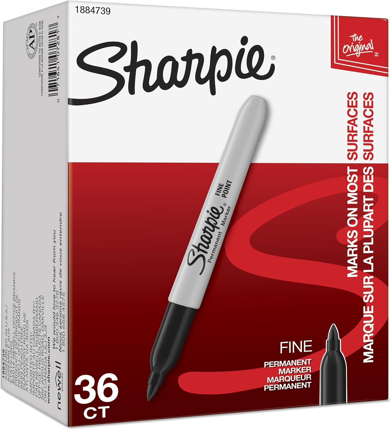 Sharpie Permanent Markers, Bulk Set, Fine Tip Markers, For Plastic, Metal, Wood, And More, Black, 36 Count
