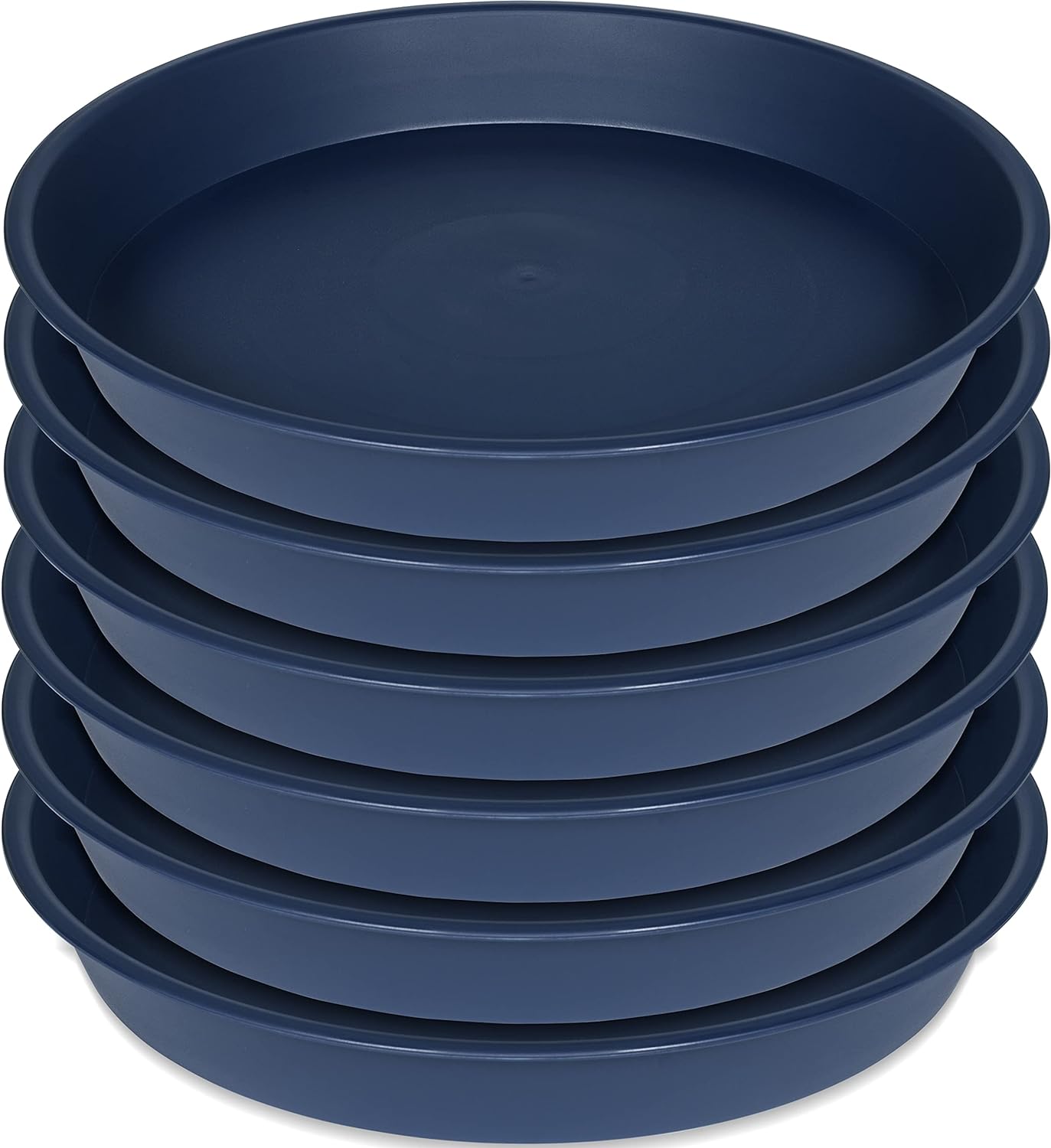 6 Pack 6 inch Plant Saucer Tray, 4 6 8 10 12 15 17 19 inch Plant Saucers, Heavy Duty Plastic Plant Saucers for Indoors, Bird Bath Bowls, Flower Plant Water Trays for pots Planter (6", Black)