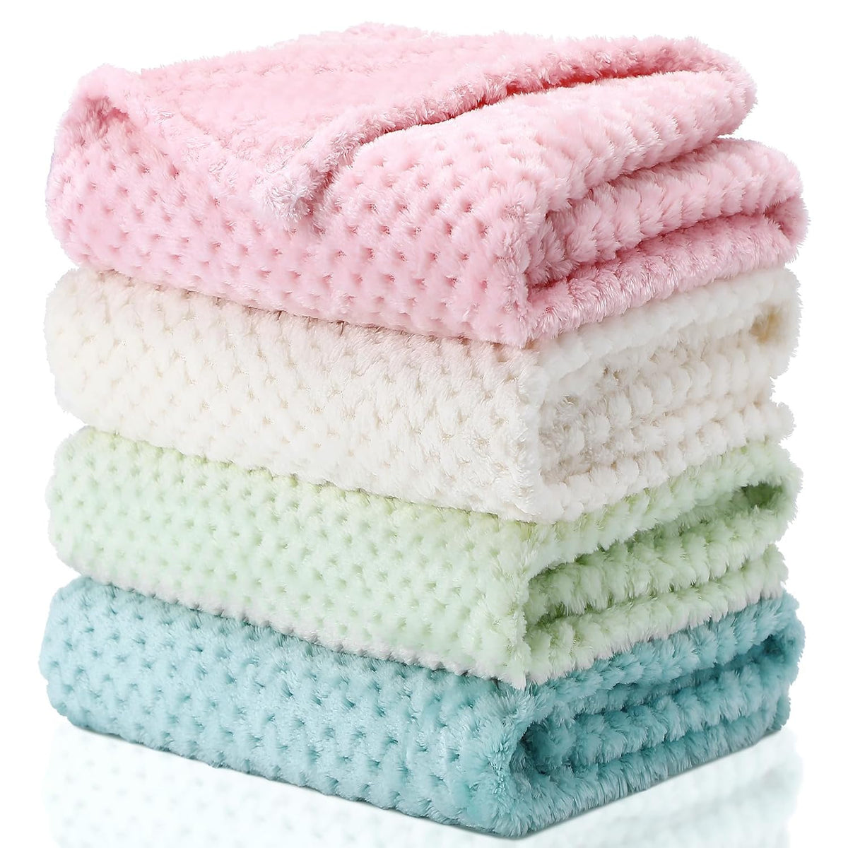 Frienda 4 Pcs Baby Blanket for Girls Boys Infant 32x24,Fresh Color