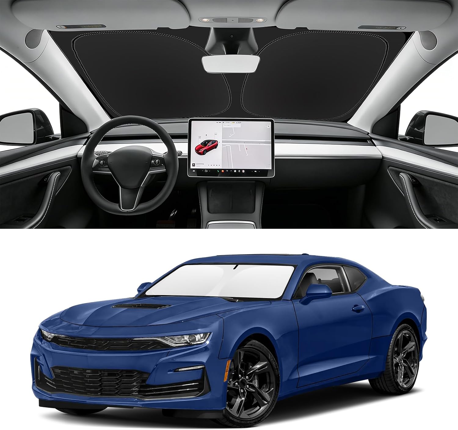 Custom Fit Windshield Sun Shade for Chevy Camaro 2016-2024