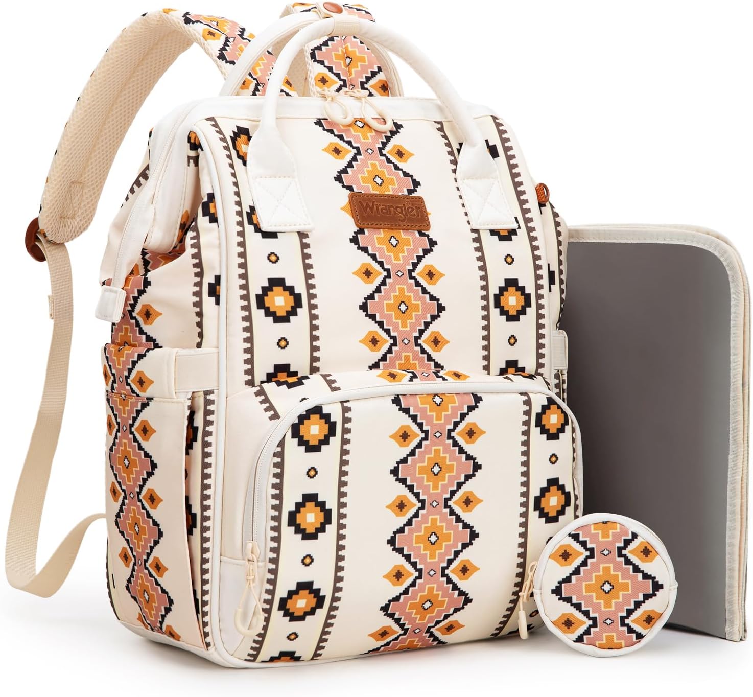 Montana West Wrangler Diaper Bag Backpack Aztec Callie Bag Travel Backpack Purses Western Multi-Function Baby Bags for Mom