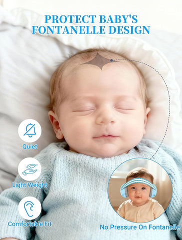 Baby Headphones for Noise, 2-in-1 Baby Ear Muffs Noise Protection