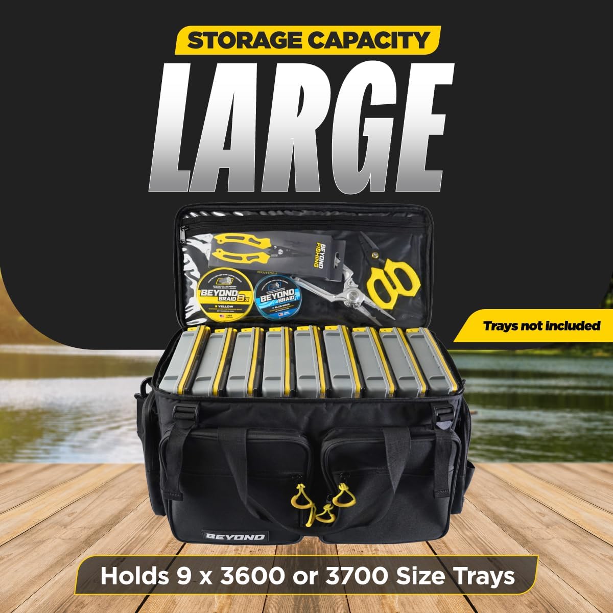 Beyond Fishing Hauler Tackle Bags – Water-Resistant with Hard Molded Bottom – Fishing Tackle Storage Bag for Freshwater & Saltwater – Holds Tackle Boxes & Fishing Gear