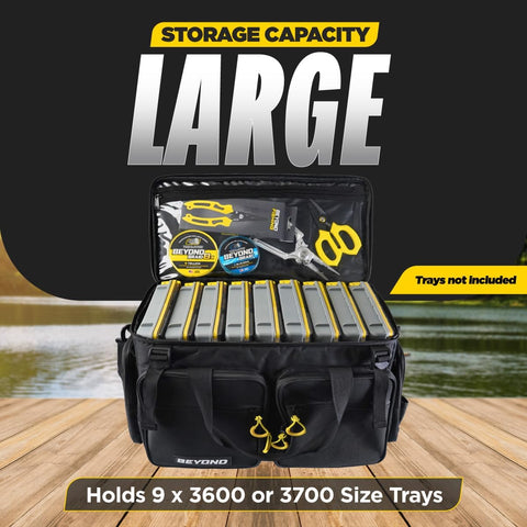 Beyond Fishing Hauler Tackle Bags – Water-Resistant with Hard Molded Bottom – Fishing Tackle Storage Bag for Freshwater & Saltwater – Holds Tackle Boxes & Fishing Gear