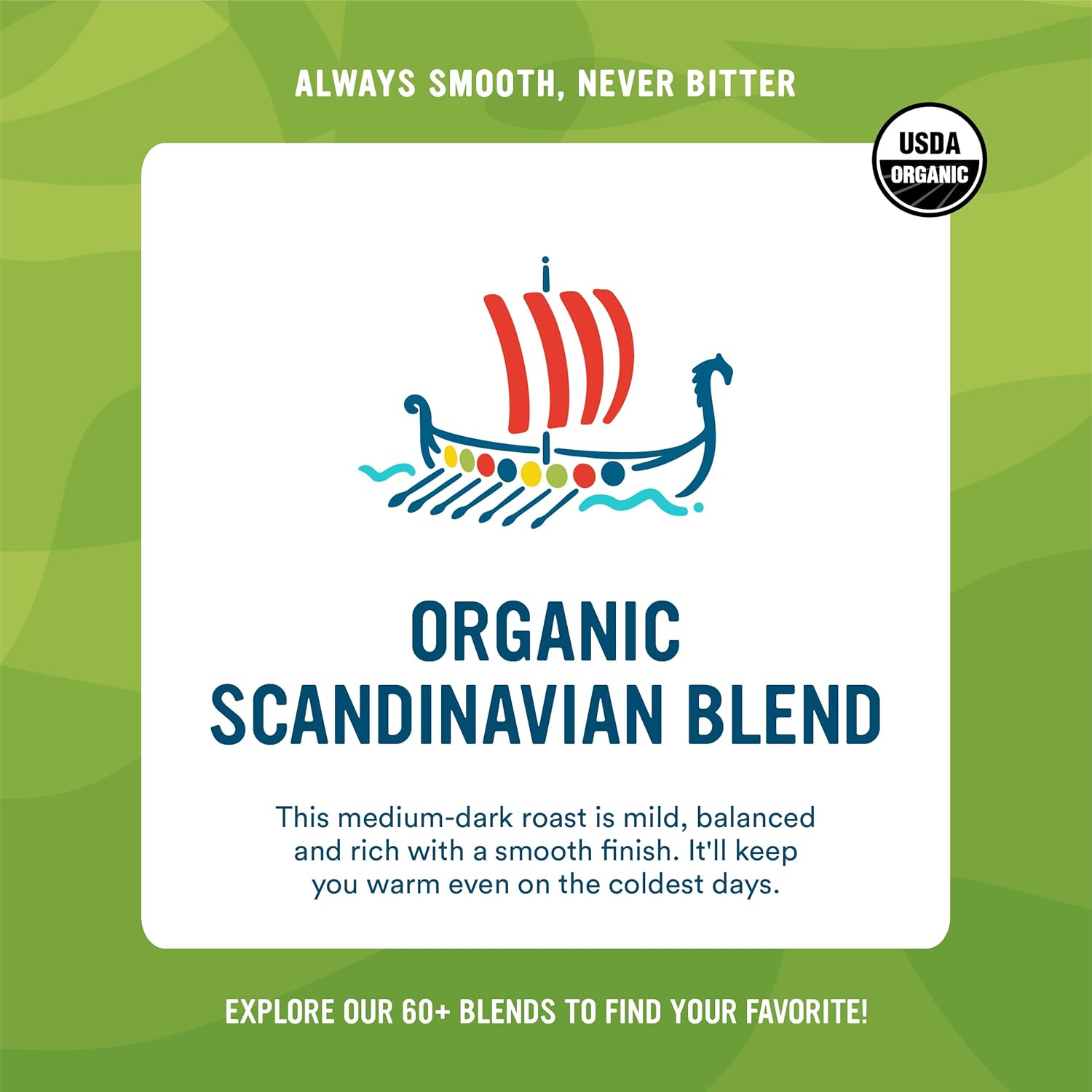 Cameron's Coffee Roasted Whole Bean Coffee, Organic Scandinavian Blend, 4 Pound