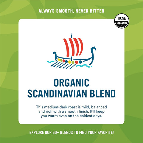 Cameron's Coffee Roasted Whole Bean Coffee, Organic Scandinavian Blend, 4 Pound
