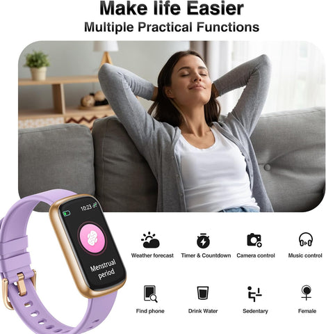 Fitness Tracker, Smart Watches for Women Men with 24/7 Heart Rate/Blood Pressure/Blood Oxygen Monitor, Sleep Tracker, Calories&Step Counter, IP68 Waterproof Health Activity Trackers for Android&iPhone