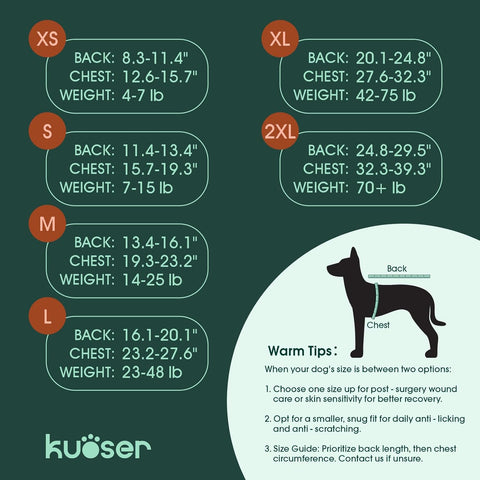 Kuoser Recovery Suit for Dogs Cats, Soft Dog Surgery Suit Female Male Spay