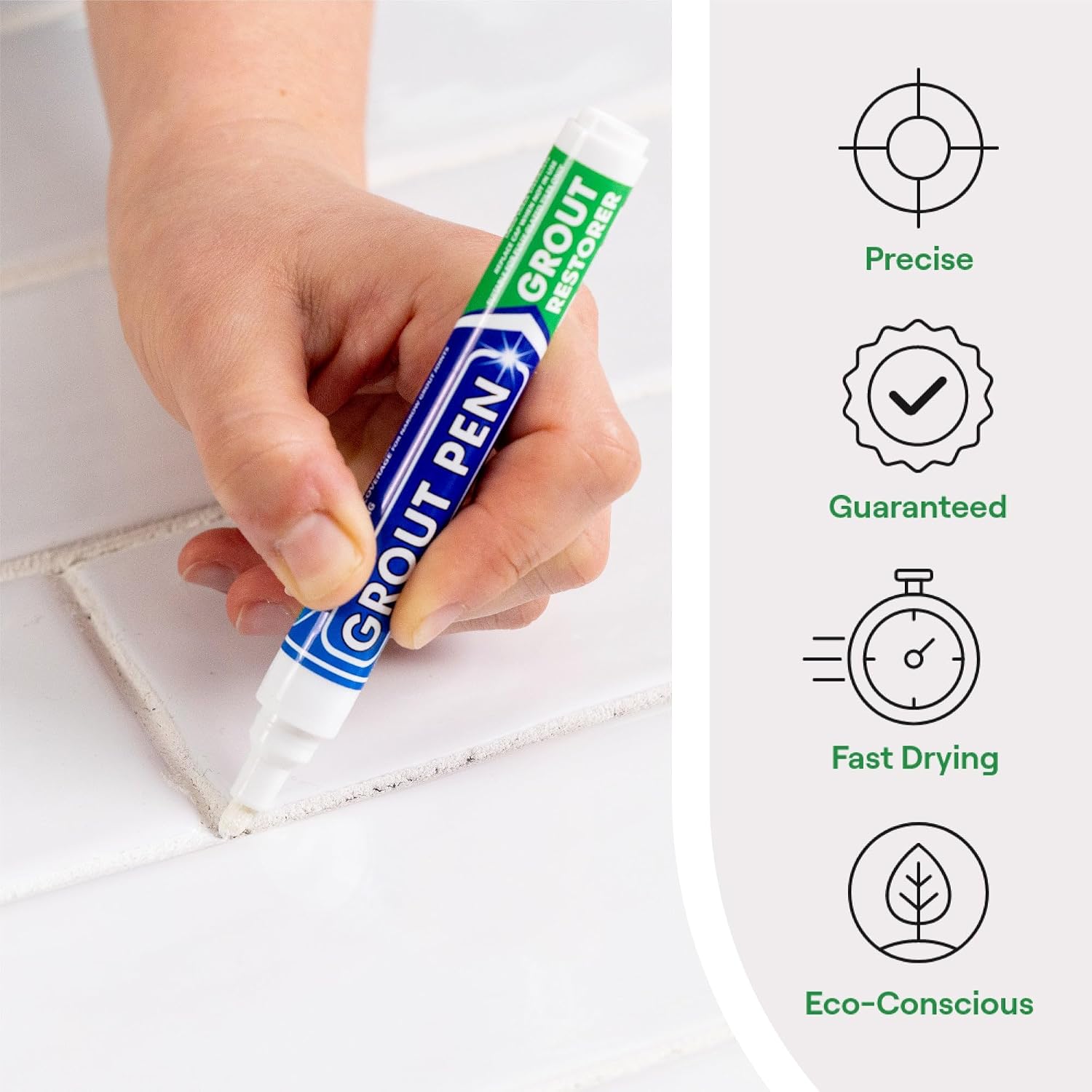 Grout Pen White Tile Grout Paint Marker Restorer - Narrow 5mm Tip (7mL)