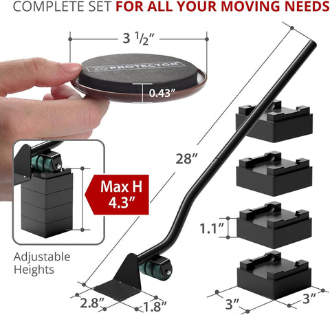 X-Protector Furniture Sliders for Carpet & Furniture Lifter Tool Set