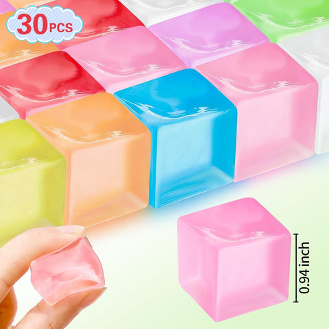 Siwarm 30 Pack Mini Cube Squishy Fidget Toys for Kids and Adults