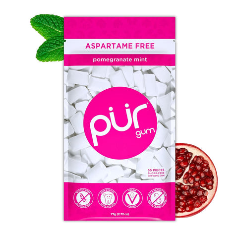 PUR Gum, Pomegranate Mint, Xylitol Gum, No Artificial Flavor, 55 Count