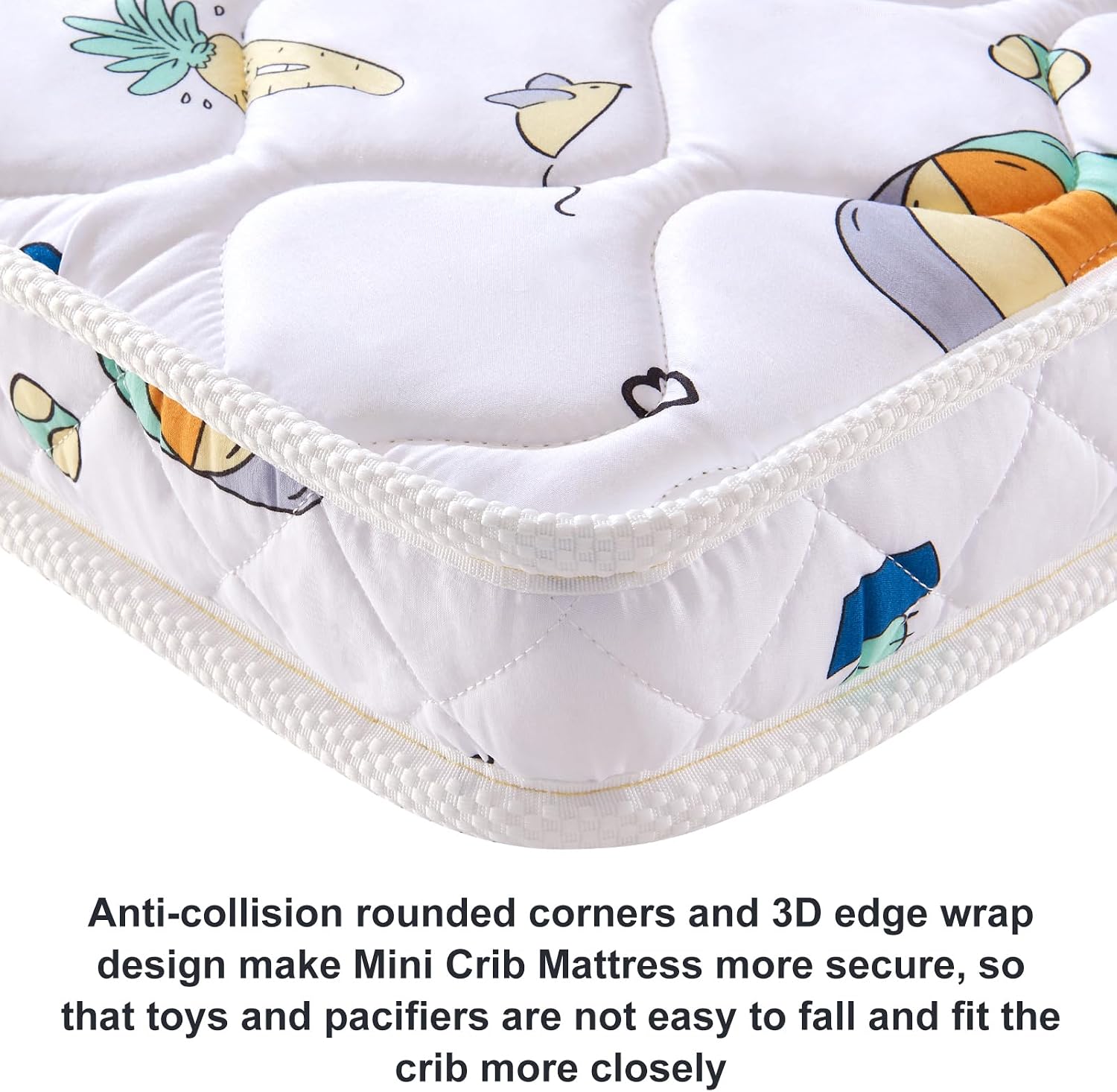 Mini Crib Mattress 38" x 24" x 4"- Firm Support and Comfort Premium Foam,Noiseless and Odorless,Hypoallergenic Mini Crib Mattress,Fits Mini and Portable Cribs,Dual Sided with Soft Breathable Fabric