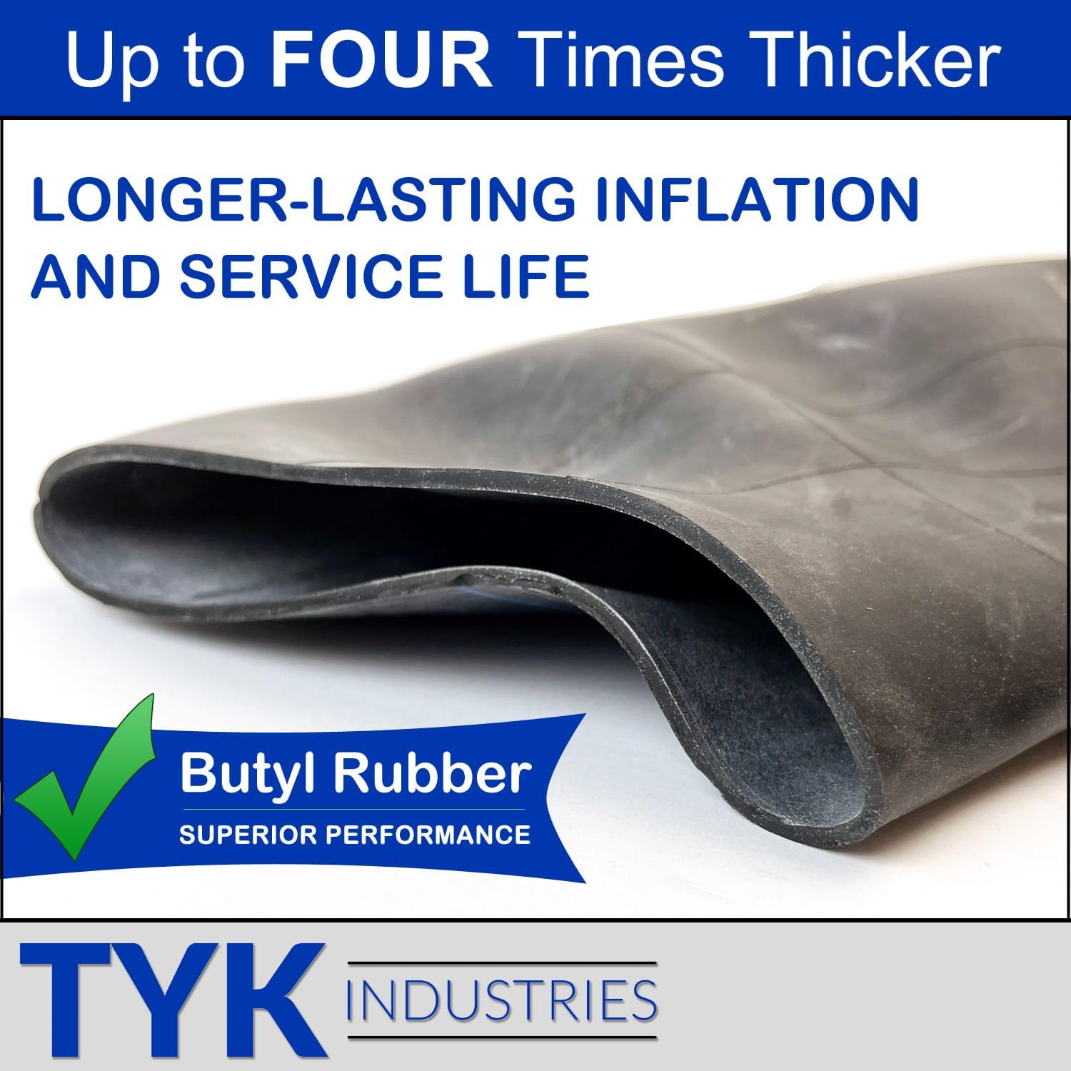 Two 20x8.00-8, 20x10-8, 20x8-8, 20x10.00-8 Golf Cart, Lawn Mower Tire Inner Tubes with TR13 Short Rubber Valve Stems by TYK Industries