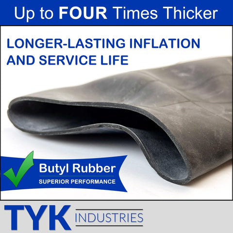 Two 20x8.00-8, 20x10-8, 20x8-8, 20x10.00-8 Golf Cart, Lawn Mower Tire Inner Tubes with TR13 Short Rubber Valve Stems by TYK Industries
