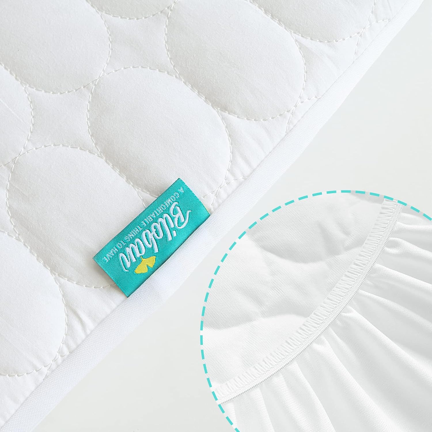 Mini Crib Mattress Protector Sheets Waterproof 2 Pack, 38"x24" White