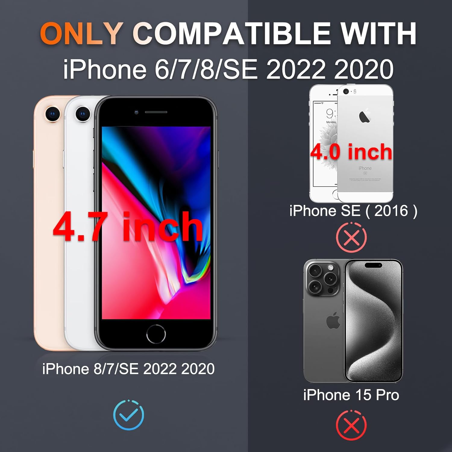 for iPhone 8/7/SE 2022 2020 Case,Military Grade Phone Cover,Black Matte