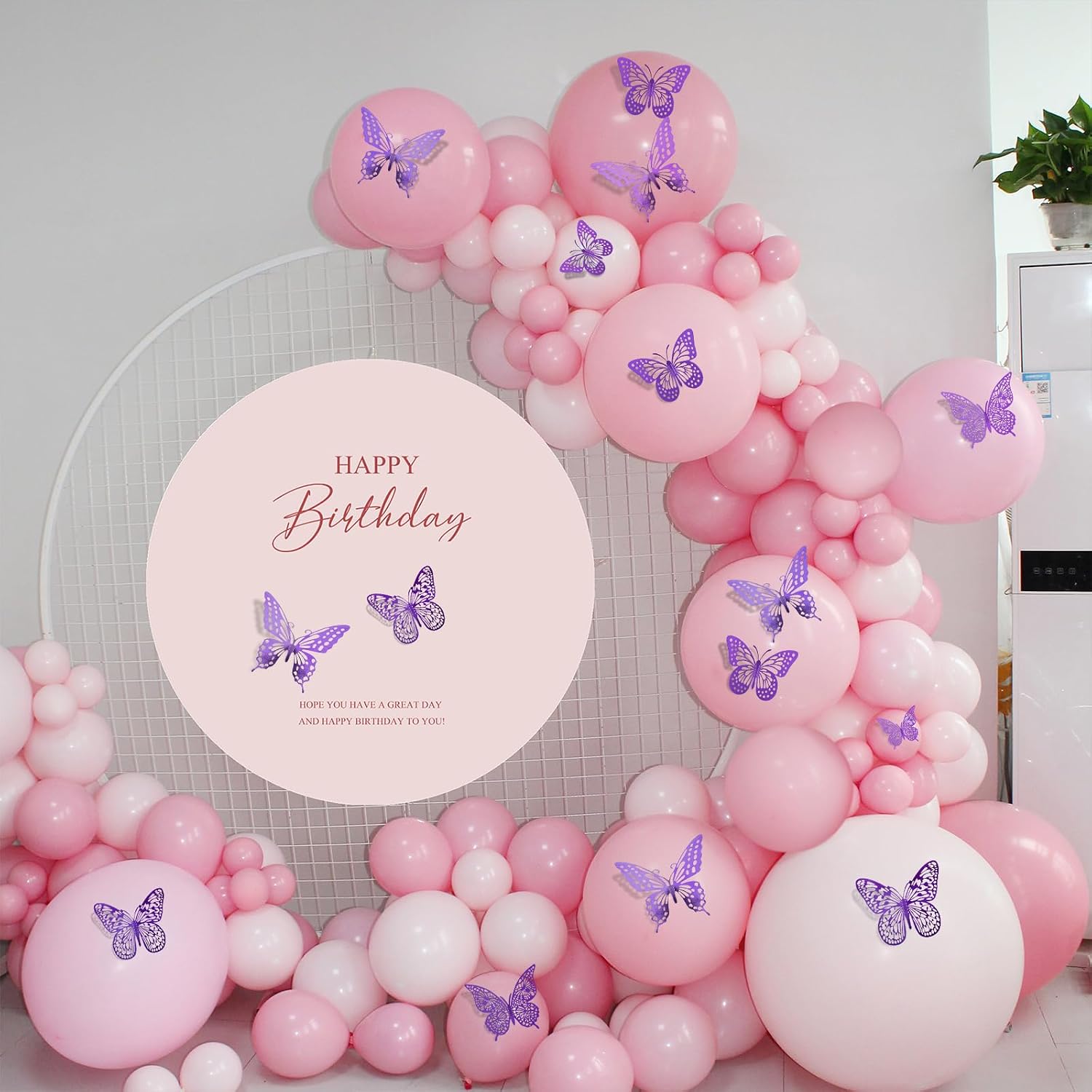 SAOROPEB 3D Butterfly Wall Decor 48 Pcs Purple Butterfly Decorations