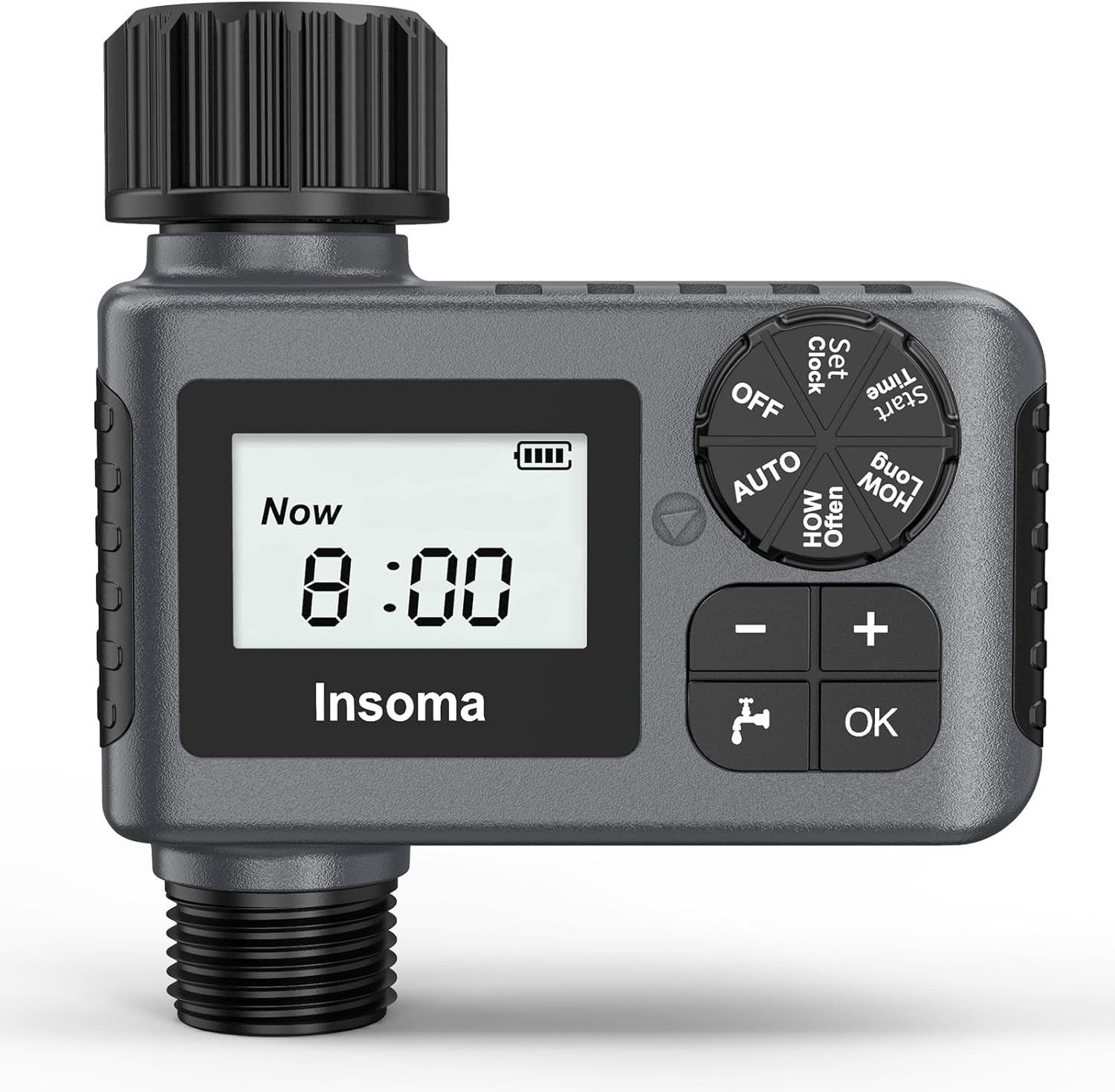 Outdoor Garden Hose Faucet Timers, Programmable Water Sprinkler Timer with Rain Delay/Manual/Automatic Drip Irrigation and Lawn Watering System for Yard, 1 Outlet