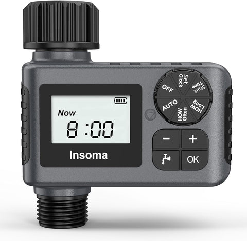 Outdoor Garden Hose Faucet Timers, Programmable Water Sprinkler Timer with Rain Delay/Manual/Automatic Drip Irrigation and Lawn Watering System for Yard, 1 Outlet