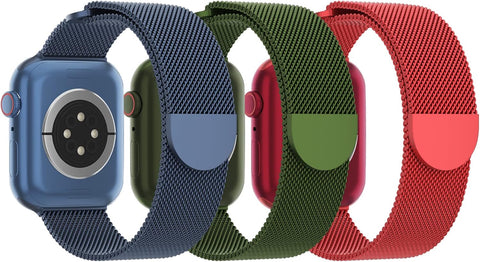 3 Pack Mesh Metal Magnetic Compatible with Apple Watch Bands Women Men