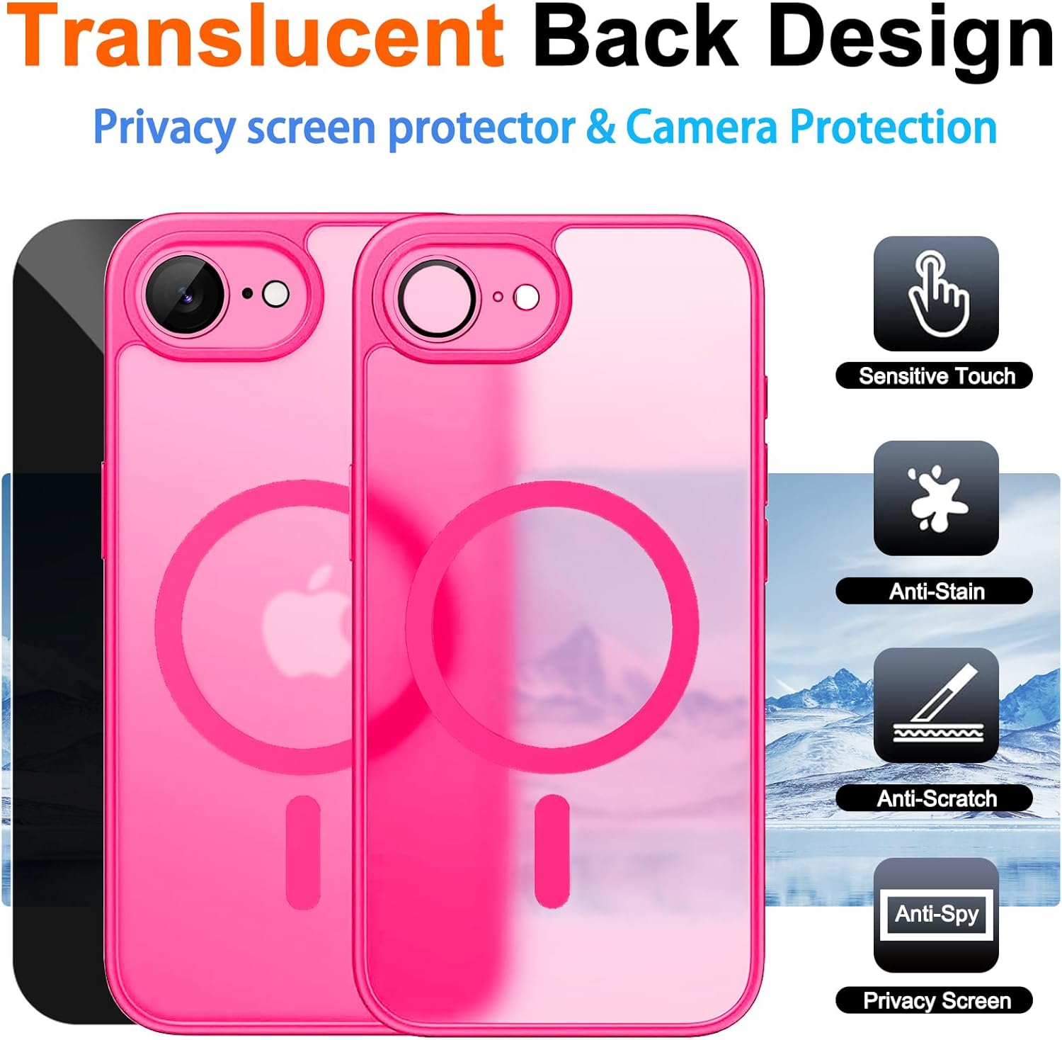 Magnetic for iPhone 17e Case & iPhone 16e Case, Hot Pink