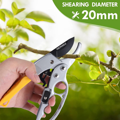 Premium Germany Pruning Shears, Hand Pruners 4x Cutting Power Trimming, Garden Clippers 1-Inch Cut Capacity, Best Gardening Gifts, Easy to use Gardening Tools, Arthritis Weak Hand Snips