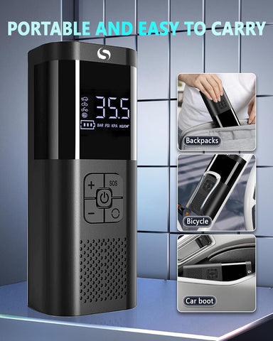 Tire Inflator Portable Air Compressor, Cordless Tire Inflator