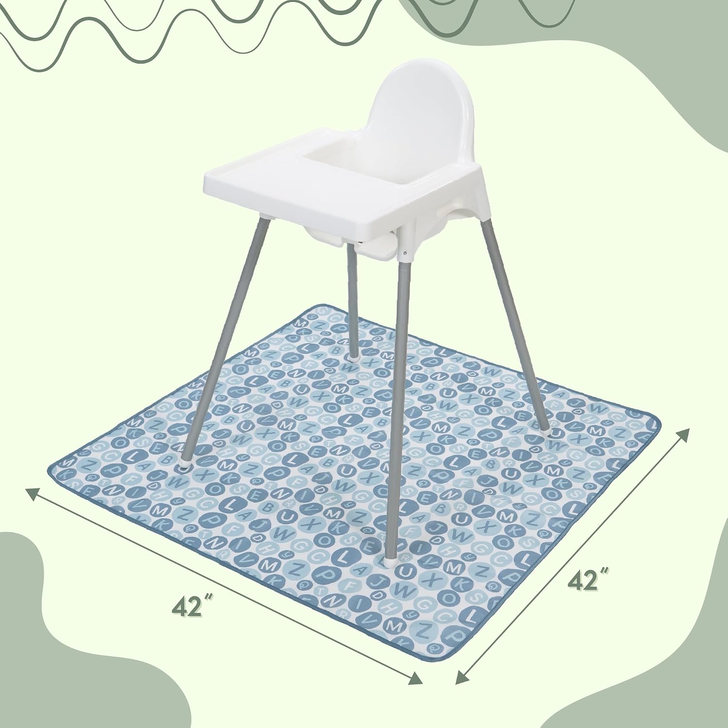 S&T INC. Splat Mat for Under High Chair, 42" x 42", Alphabet