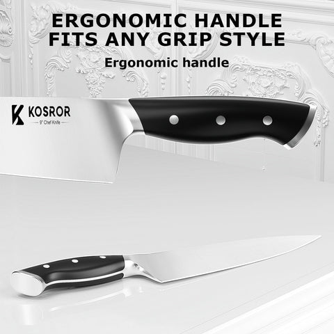 Kitchen Knife Set with Block & Dual Sharpener 15pc German Steel