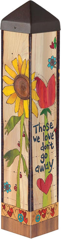 Studio M Art Pole, PVC Weather Resistant Pole with Vinyl Bowl 20 inches Tall Outdoor Decoration for Gardens, Patios, Yards, Landscaping and Birding Accessories, Those We Love Don't Go Away