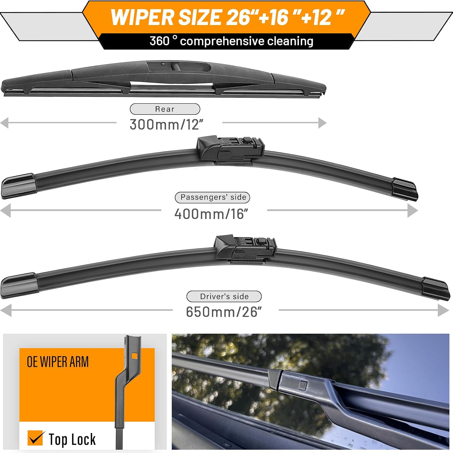 AUTOBOO Windshield Wiper Blade Replacement for Subaru Crosstrek Impreza