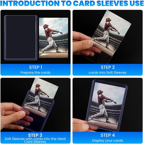 400 Card Sleeves Top Loaders for Cards, 3" x 4" Hard Plastic Toploaders
