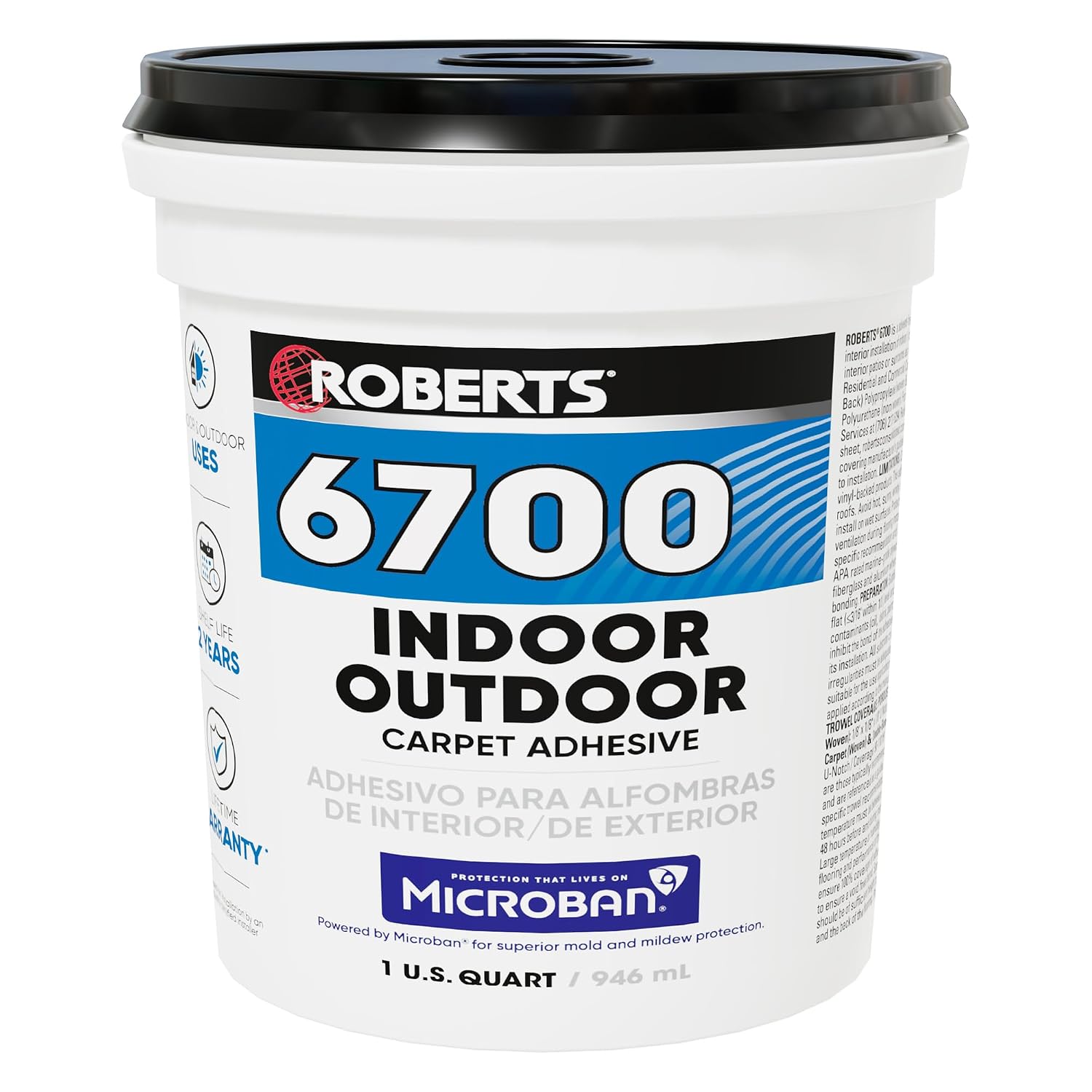 ROBERTS 6700-0 1 Quart Indoor/Outdoor Carpet/Artificial Turf Adhesive