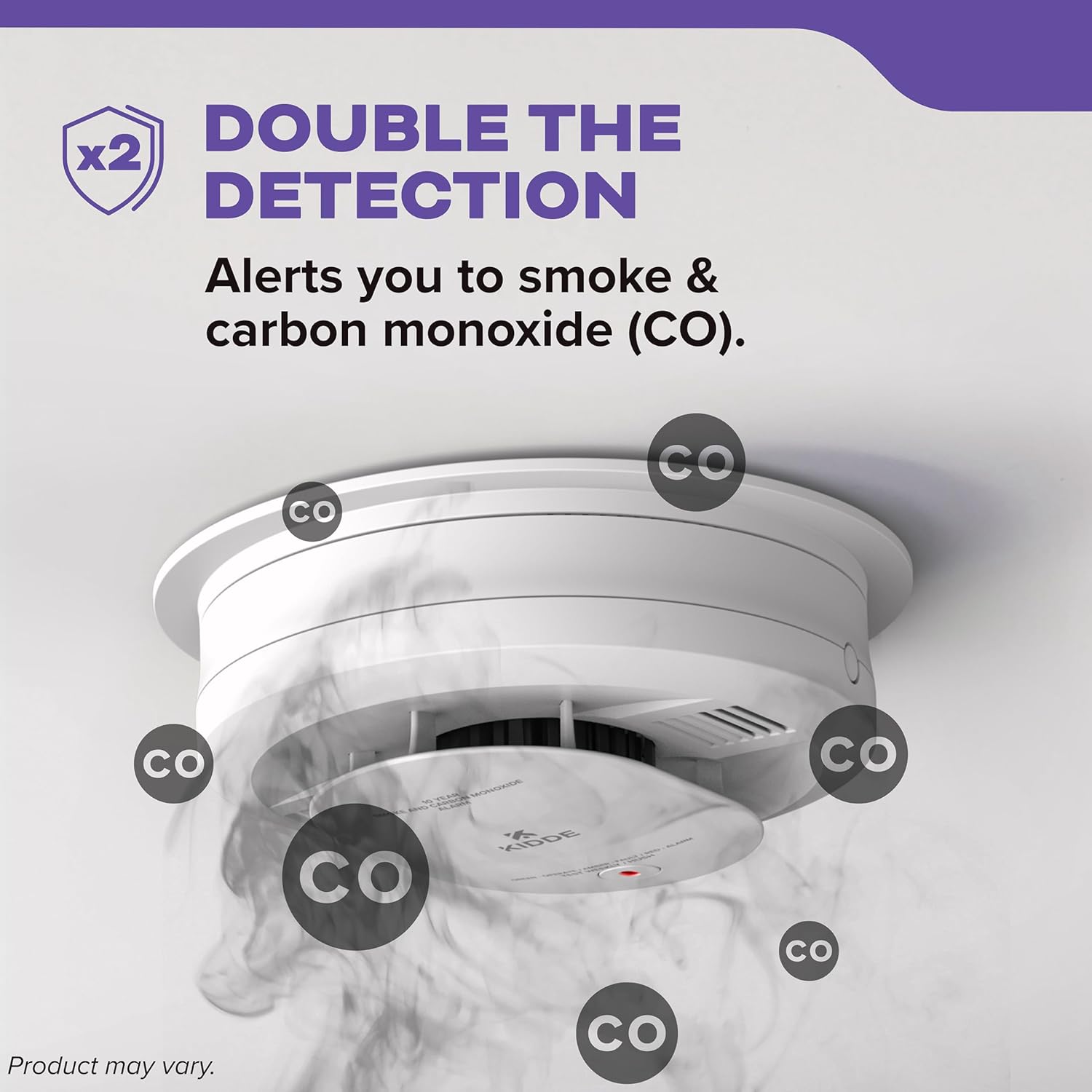Kidde Smoke and Carbon Monoxide Detector, Hardwired with 10-Year Battery Backup, Voice Alerts, LED, 85 dB, 30CUA10-V, 1 Pack