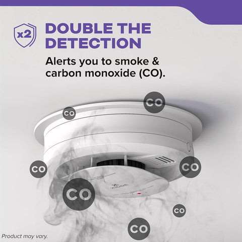 Kidde Smoke and Carbon Monoxide Detector, Hardwired with 10-Year Battery Backup, Voice Alerts, LED, 85 dB, 30CUA10-V, 1 Pack