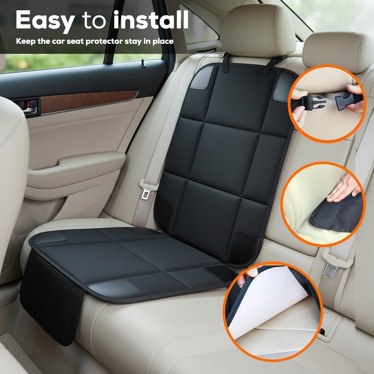 VLM 2 Pack Car Seat Protector for Child Car Seat, Waterproof Padded Cover