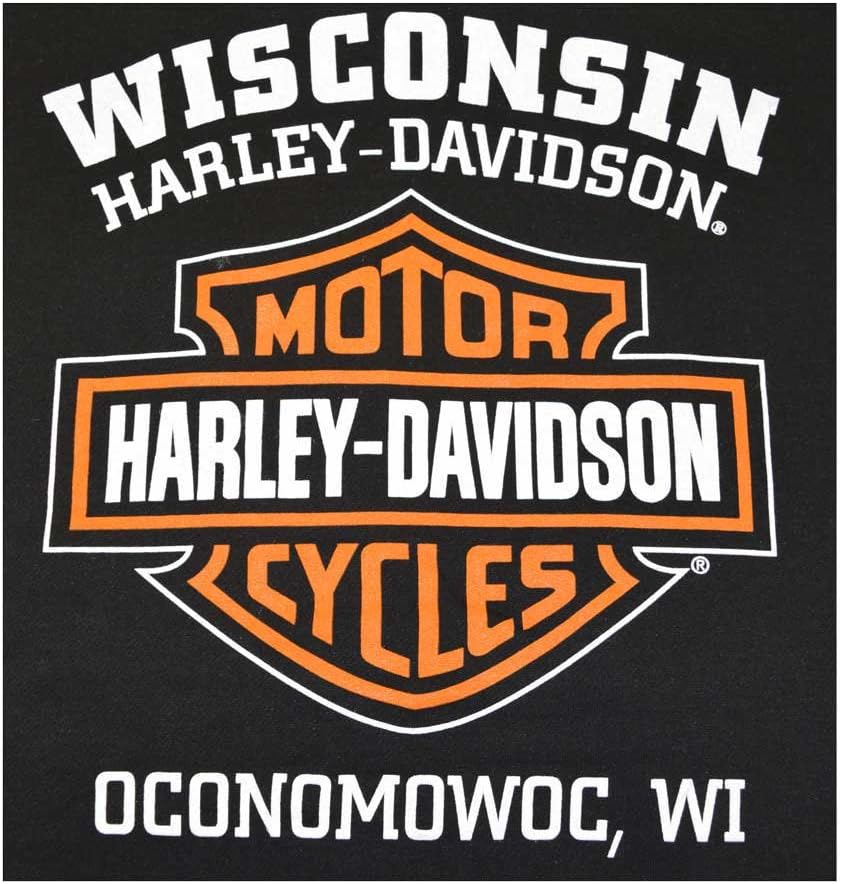Harley-Davidson Men's Hooded Sweatshirt, Bar & Shield Zip Black Hoodie 30299142