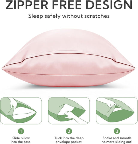 MR&HM Standard Pillowcase Set of 2, Cooling & Breathable, Pink, 20"x26"