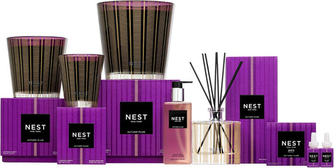 NEST New York Scented Classic Candle, Autumn Plum - 8.1 oz - Up to 60-Hour Burn Time - Reusable Glass Vessel