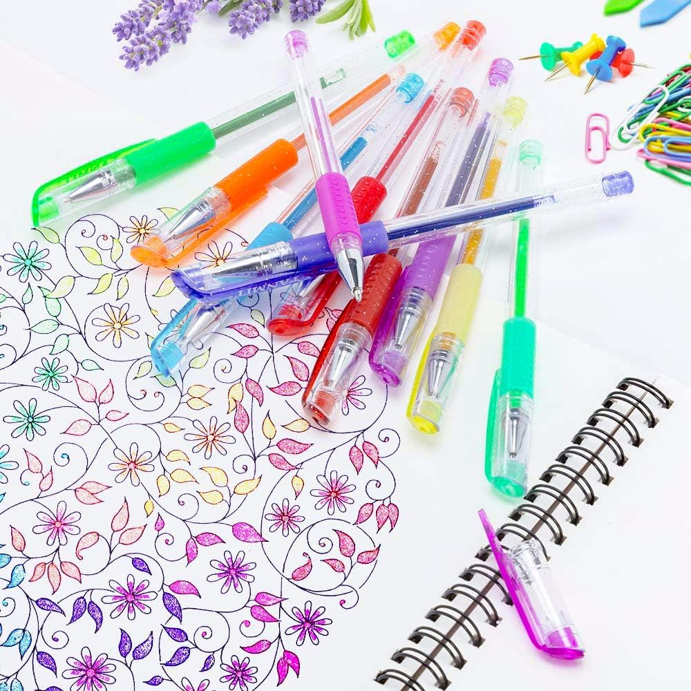 TANMIT 36 Colors Gel Pens Set for Adult Coloring Books with 40% More Ink