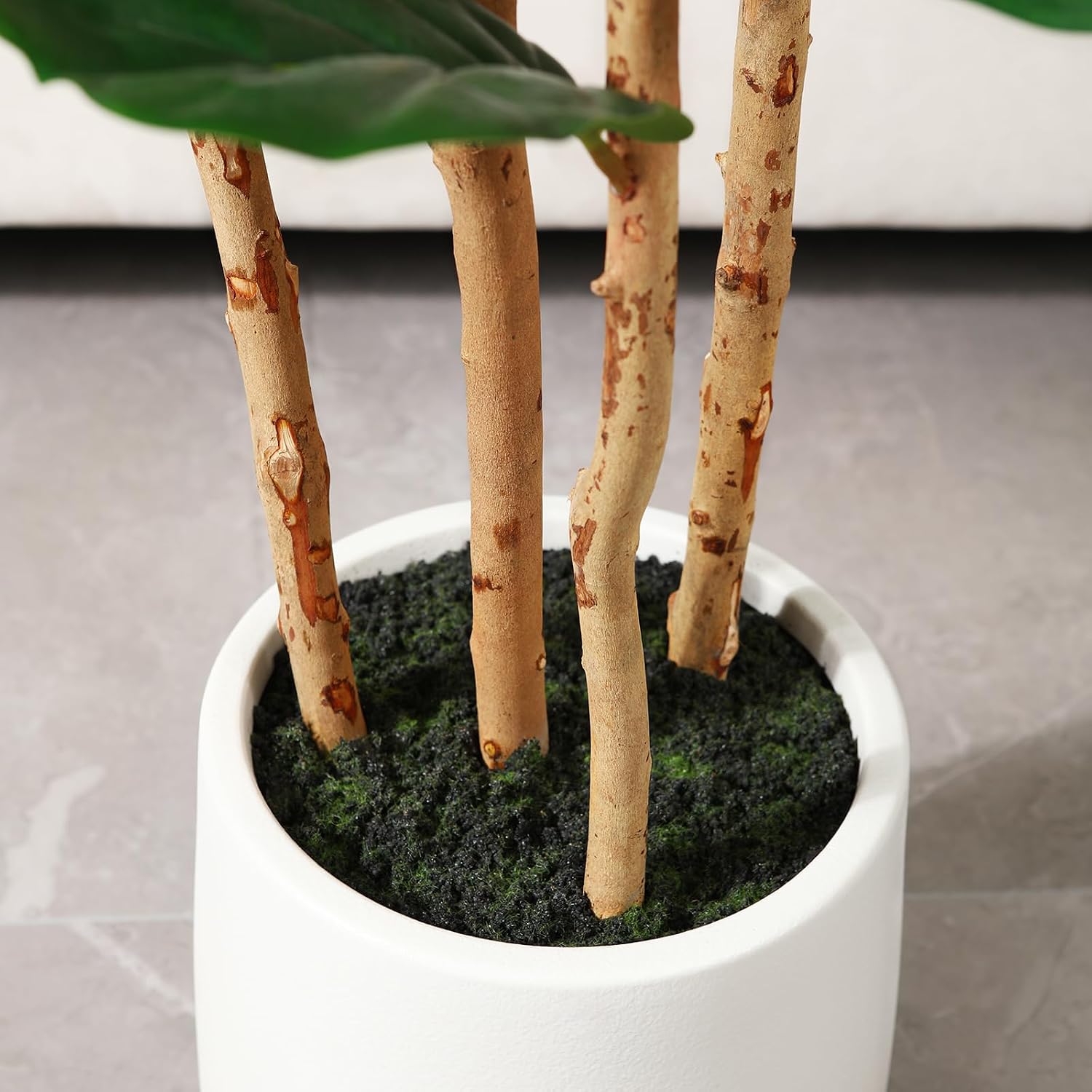 6FT Artificial Fiddle Leaf Fig Tree with White Planter for Home Decor