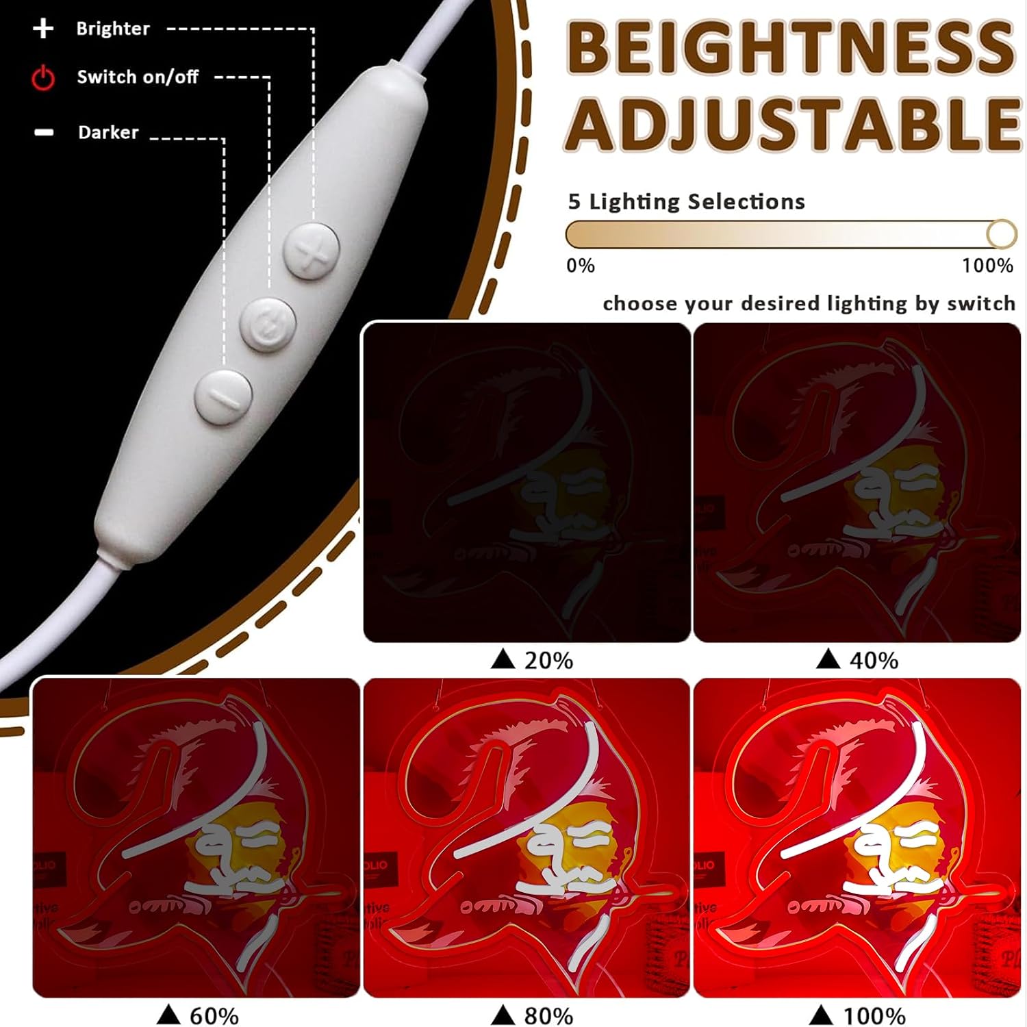Buccaneers Football Neon Signs Led Sign for Wall Decor Rugby Team Light Up Sign Suitable for Man Cave Office Bar Pub Wall Art Gifts for Teen Boys