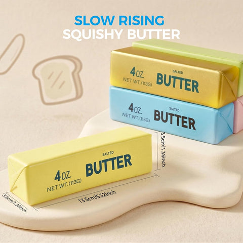 Butter Squishy, Soft Slow Rising Squeeze Toys, Butter Stick Toys (Yellow)