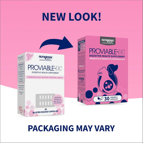 Nutramax Proviable Probiotics for Dogs & Cats, Sprinkle Capsules, 30ct