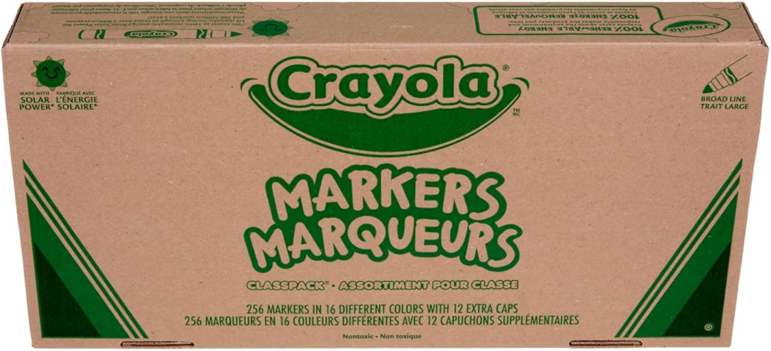 Crayola Broad Line Markers Classpack (256 Ct), Bulk Classroom Must Haves