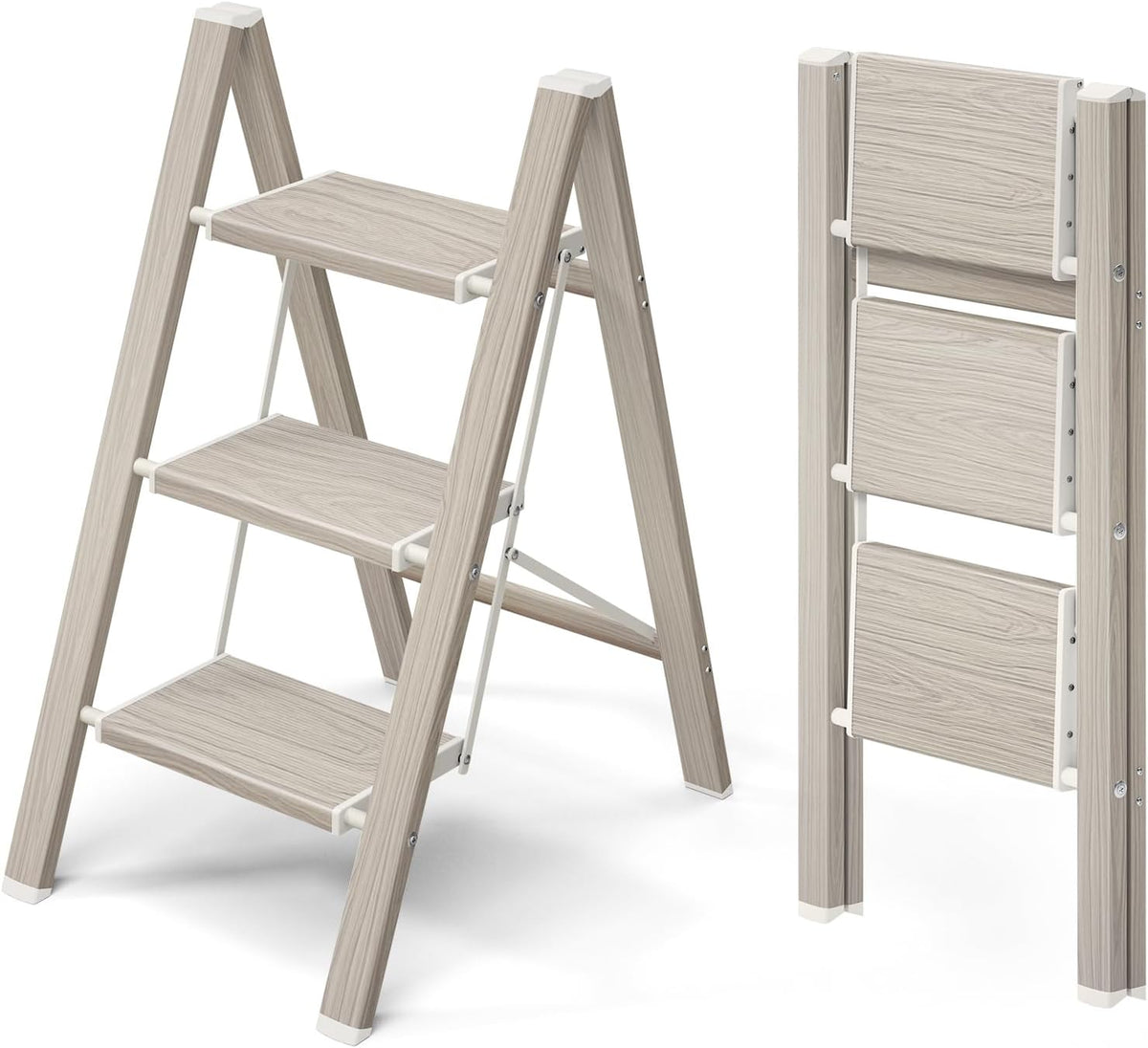 Mayi Plus 3 Step Stool Foldable, Aluminum, Lightweight Step Ladder