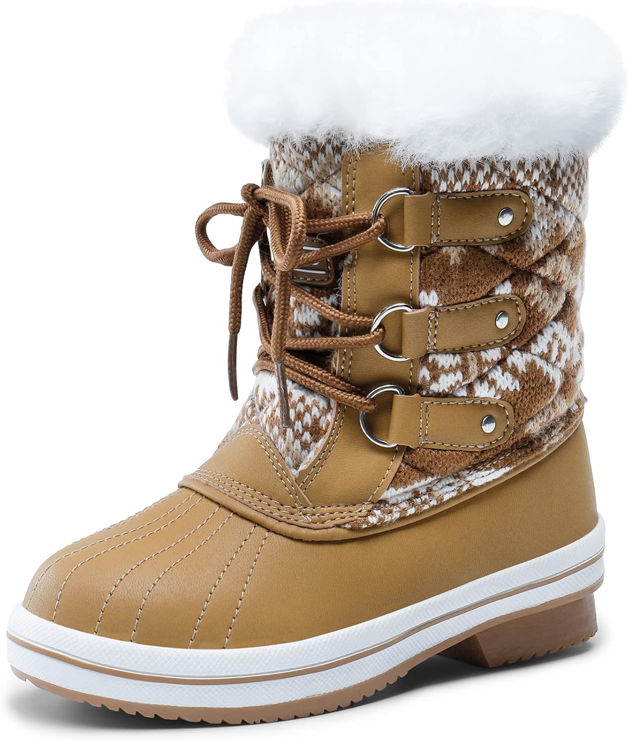 DREAM PAIRS Girls Winter Snow Boots Faux Fur