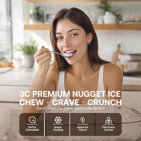 Nugget Ice Maker Countertop, Soft Chewable Pellet Ice, 35lbs/Day